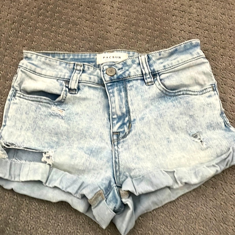 pacsun super stretch shortie jean shorts